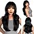 cheap Synthetic Trendy Wigs-Burgundy Wigs with Bangs Wine Red Wigs for Women Long Layered Wigs with Dark Roots Synthetic Heat Resistant Wigs for Daily Party Use