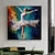 cheap People Paintings-Oil Painting Handmade Hand Painted Square Wall Art Impression Dancer Canvas Painting Home Decoration Decor Stretched Frame Ready to Hang