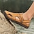 Недорогие Мужские сандалии-Мужские кожаные сандалии, обувь ручной работы, сандалии с закрытым носком, повседневные пляжные удобные слипоны, черные, желтые, хаки, весна-осень