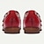 preiswerte Herrenschnürschuhe-Mönchsschuhe für Herren in Rot mit Paisleymuster, Brogue-Schuhe, italienisches Vollnarben-Rindsleder, rutschfeste Schnalle aus Magic Tape
