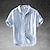 billige Bomuldslinnedskjorte-Herre Skjorte Skjorte i bomuldshør Hvid bomuldsskjorte Casual skjorte Hvid Kakifarvet Lyseblå Kortærmet Vanlig Aftæpning Sommer Gade Hawaiiansk Tøj Knap ned