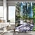 abordables Rideaux de Douche-Rideau de douche imprimé paysage d&#039;animaux de la forêt, avec crochet, moderne, en polyester usiné, imperméable, pour salle de bain