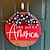 levne Event &amp; Party Supplies-Den nezávislosti dřevěné uvítací dveře znamení: národní den domácí dekorace dveří s americkou vlajkou věšák na dveře