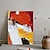 tanie Obrazy abstrakcyjne-teksturowane ręcznie malowane płótno owinięte w olej obraz ścienny sztuka pomarańczowa biała czarna abstrakcyjne malarstwo na płótnie nowoczesna grafika olejna ręcznie malowana rama wnętrza domu