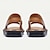 cheap Men&#039;s Sandals-Men&#039;s Sandals Flat Sandals Leather Breathable Comfortable Slip Resistant Buckle Black Brown Coffee