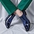 abordables Zapatillas sin cordones y mocasines de hombre-Hombre Oxfords Zapatos Derby Zapatos De Vestir Zapatos Metálicos Zapatos de Paseo Negocios caballero británico Boda Oficina y carrera Fiesta y Noche PU Cómodo Cordones Azul Dorado Primavera
