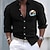 Недорогие Хлопковые льняные рубашки-Муж. Рубашка Хлопково-льняная рубашка Белая хлопковая рубашка Повседневная рубашка Черный Белый Розовый Длинный рукав Черепаха Отложной Лето Повседневные Гавайский Одежда