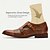 olcso Férfi fűzős bőrcipők-férfi szerzetes cipő barna texturált brogue bőr olasz teljes kiőrlésű marhabőr csúszásgátló varázsszalag csat