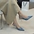 billige Sandaler til kvinner-kvinners hæler mote slingback sandaler kvinner høy hæl pumps sko elegant kattunge hæl mule spiss tå kvinnelig kontor kjole sandaler for kvinner blå svart