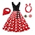 cheap Historical &amp; Vintage Costumes-Women&#039;s A-Line Rockabilly Dress Polka Dots Swing Dress Flare Dress with Accessories Set 1950s 60s Retro Vintage with Headband Scarf EarringsFor Vintage Swing Party Dress