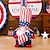 levne Event &amp; Party Supplies-Dárek ke dni americké nezávislosti: ručně vyrobená figurka trpaslíka z červeného a bílého pruhovaného klobouku - trpaslík na památný den na počest padlých vojáků pro pamětní den / 4. července