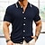 cheap Knit Polo Sweater-Men&#039;s Business Polo Golf Polo Business Casual Lapel Short Sleeve Fashion Office Solid / Plain Color Button Front Summer Royal Blue Brown Apricot Business Polo