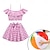 ieftine Copii&quot;-Costum de baie pentru fete cu minge de plajă, roz, șapcă, costum de baie pentru copii, bretele elastice înalte, set din două piese