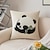 abordables Tendencias en cojines-Fundas de almohada bordadas con patrón de panda para dormitorio, sala de estar, sofá, silla