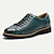 cheap Men&#039;s Oxfords-Men&#039;s Dress Sneakers Green Leather Black Toe Cap Rugged Sole