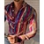 economico camicia da uomo con bottoni-Per uomo Camicia Camicia con bottoni Maglietta informale Camicia estiva Camicia da spiaggia Blu Rosso Blu scuro Azzurro Manica lunga Strisce Bavero Hawaiano Per eventi Bottone giù Abbigliamento Di