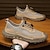 billige Håndlagde sko til herrer-Herre Treningssko Retro Håndlagde sko Gange Fritid Daglig Lær Pustende Elastisk bånd Svart Kakifarget Grå Vår Høst