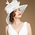 billige Coiffer-fascinators hatter organza is silke floppy hatt solhatt bryllup teselskap elegant bryllup med fjær blomster hodeplagg hodeplagg