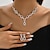cheap Jewelry Sets-Jewelry Set 3pcs Rhinestone Alloy Earrings Necklace Women&#039;s Elegant Vintage Fashion Geometrical Geometric Jewelry Set For Wedding Party Anniversary