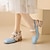 cheap Women&#039;s Sandals-Women&#039;s Mules Mary Jane Outdoor Daily Buckle Chunky Heel Round Toe Casual Minimalism Faux Leather PU Ankle Strap White Pink Light Blue