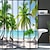 Недорогие Душевая занавеска-Пляжная декоративная занавеска для душа с крючками, декор для ванной комнаты, водонепроницаемая тканевая занавеска для душа, набор с 12 пластиковыми крючками в упаковке