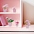 abordables Flores artificiales y floreros-Juego de 5 macetas artificiales de color rosa: elegantes y vibrantes plantas artificiales perfectas para añadir un toque de color a tu espacio.