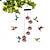 levne pozorování ptáků a divoké zvěře-zvonkohra krmítko pro kolibříky, ručně foukaná skleněná krmítka pro kolibříky pro venkovní zavěšení, 6 krmných stanic, jedinečná zahradní dekorace, dárky pro kolibříky