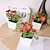 economico Fiori finti &amp; Vasi-Mini pianta in vaso artificiale con fiori di pesco per decorazioni domestiche delicate