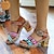 ieftine Sandale de Damă-Pentru femei Sandale Saboți Mărime Plus Size Pantofi lucrați manual În aer liber Zilnic Plajă Floral Vară Ținte Blocați călcâiul Vârf rotund Elegant Boemia Epocă Plimbare Piele Premium Panglică Maro