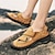 abordables Sandalias de hombre-Hombre Sandalias Zapatos hechos a mano Sandalias cerradas Zapatos de Paseo Casual Playa Cuero Transpirable Hebilla Negro Marrón Caqui Verano