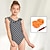 preiswerte Kinder&quot;-Mädchen Badeanzug Rock Tupfenmuster Rundhalsausschnitt mit Rüschenrand Mädchen mit Armschwimmer&amp;amp;Pumpe
