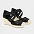 cheap Women&#039;s Sandals-Women&#039;s Sandals Espadrille Cross Strap Heels Sequin Wedge Round Toe Faux Suede Elastic Band Almond Black