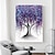 preiswerte Baumölgemälde-ein sanftes Herbstgemälde auf Leinwand, abstraktes handgemaltes großes lila Baumgemälde für Wohnzimmer, Wohnkultur, kein Rahmen