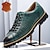 זול נעלי אוקספורד לגברים-שמלת גברים נעלי ספורט ירוק עור שחור כובע אצבע מחוספס סוליה