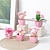 cheap Artificial Flowers &amp; Vases-5pcs/set Pink Artificial Plant Pot Set: Stylish and Vibrant Faux Plants Perfect for Adding a Pop of Color to Your Space