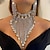 abordables Conjuntos de joyas-Los sistemas nupciales de la joyería 1 juego Brillante 1 Collar Pendientes Mujer Importante Lujo Bonito Borlas Irregular Conjunto de joyas Para Boda Fiesta