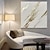 levne Abstraktní malby-bílý &amp; zlatá ručně malovaná abstraktní umění list zlata tlustá olejomalba na plátně moderní nástěnná dekorace pro obývací pokoj domácí dekorace (bez rámu)