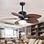 cheap Ceiling Fan Lights-Farmhouse Ceiling Fan With Light And Remote Control 108/130cm Industrial Style Metal Glass Rustic Brown Ceiling Fan With Reversible Motor 110-240V