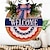 tanie Zapasy imprezowe i imprezowe-Patriotyczny znak powitalny z okazji Dnia Niepodległości: amerykańska tablica dekoracyjna na werandzie z okazji Dnia Pamięci, 4 lipca, Dzień Pamięci - wystrój wieszaka na drzwi z flagą USA