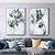 ieftine Picturi Florale/Botanice-original mare 2 seturi pictură în ulei de flori pe pânză decor de perete cu textură albastru gri pictură florală abstractă pictură murală de acasă decor modern living