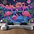 tanie Blacklight gobelin-Flamingo gobelin Blacklight reaktywny uv świecący w ciemności trippy mgliste zwierzęta wiszące gobeliny ścienne artystyczny mural do salonu sypialni