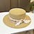 economico Fascinator-fascinators berretto Copricapo Acrilico / cotone Paglia Cappello di paglia Cappello da sole Per eventi Spiaggia Elegante Semplice Con Nastri Colore Puro Copricapo Copricapo