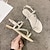 ieftine Sandale de Damă-Pentru femei Sandale Sandale de cristal Zilnic Piatră Semiprețioasă Imitație de Perle Toc Jos Vârf rotund Modă PU Curea Gleznă Migdală Negru