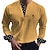 cheap Men&#039;s Printed Shirts-Business Casual Men&#039;s Shirt Formal Daily Summer Spring Fall V Neck Long Sleeve Yellow S, M, L Polyester Shirt