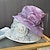 Χαμηλού Κόστους Fascinators-Γοητευτικά Καπέλα Καλύμματα Κεφαλής Πολυεστέρας Οργάντζα Κλος καπέλο Τύπου bucket Ψάθινο καπέλο Causal Αργίες Κομψό Βίντατζ Με Φιόγκοι Λουλούδι Ακουστικό Καπέλα