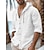 baratos Camisolas masculinas-Homens Camisa Social camisa de linho Preto Branco Azul Manga Longa Tecido Com Capuz Primavera Verão Casual Diário Roupa Botão