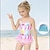 זול בגדי ים-פעוטות בנות בגד ים בָּחוּץ גראפי פעיל רשת בגדי ים 7-13 שנים קיץ ורוד מסמיק סגול