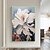 voordelige Schilderijen van bloemen/planten-met de hand geschilderd abstract wit bloemolieverfschilderij op canvas handgeschilderd bloeiend bloemenschilderij moderne kunst aan de muur bloemolieverfschilderij voor woonkamer muurdecor beknopt