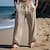 cheap Linen Pants-Men&#039;s Linen Pants Trousers Summer Pants Beach Pants Pocket Drawstring Elastic Waist Coconut Tree Stripe Comfort Breathable Daily Holiday Vacation Hawaiian Boho White Blue