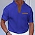 tanie klasyczna koszulka polo-Męskie Koszulka polo z waflami Koszula golfowa Praca Codzienny Klapa Krótki rękaw Podstawowy Nowoczesny Kolorowy blok Niejednolita całość Guzik Wiosna i lato Regularny Czarny Biały Królewski błękit